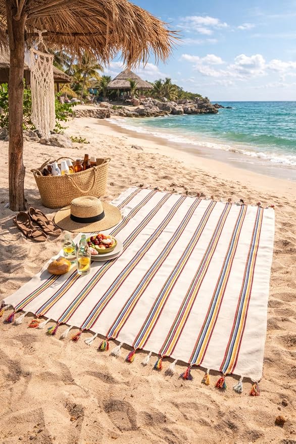 Morrocan Beach Towel | Cotton Blanket Throws, Sand Free, Quick Dry, Turkish - Image 5