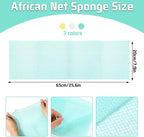 6 Pack African Net Sponge Exfoliating Glove Set, 3 Bath Sponge Body Scrubber - Image 2