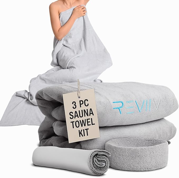 Sauna Blanket Insert Towel 3Pc Kit by Reviiv