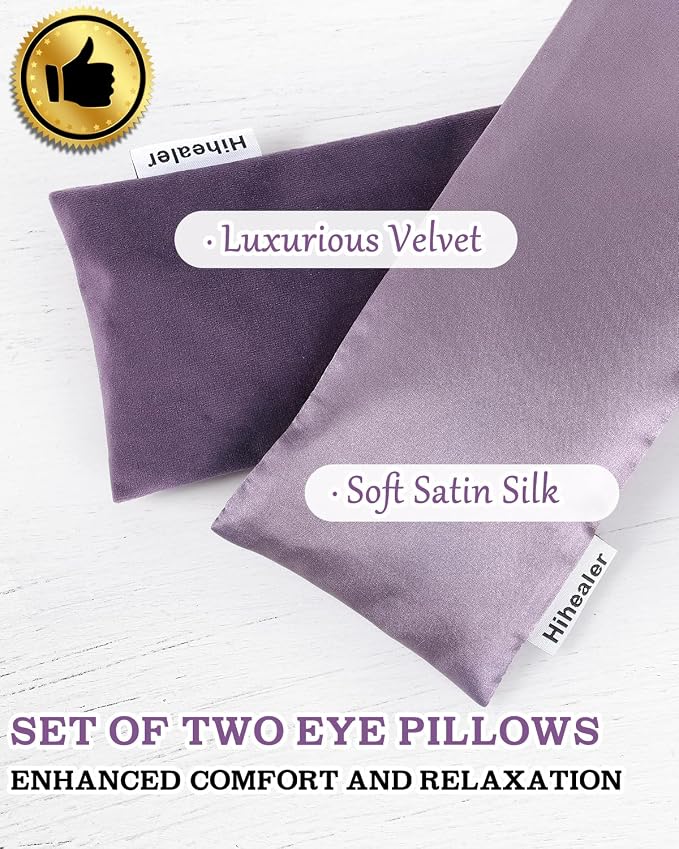 Weighted Eye Mask for Sleep, Meditation, Lavender Eye Pillow Heated for Headache - Image 2