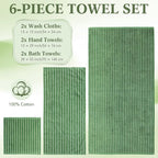 6 Pcs Large Bath Towels Set 28x55 Inch Soft Cotton Towels - Image 2