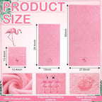 3 Pcs Flamingo Bathroom Towel Set Farmhouse Embroidered Flamingo Towels Vintage - Image 2