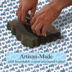 Ridhi Block Print Aquamarine Blue Cotton Spa Towel 27"x54" Set of 2 Handmade - Image 3