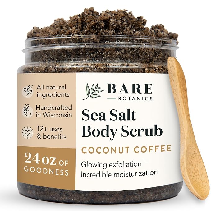 Bare Botanics Coconut Coffee Body Scrub 24oz | Made in Madison, WI | All by BareBotanics