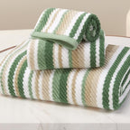 Green Striped Towels by VOOVAMOVAS