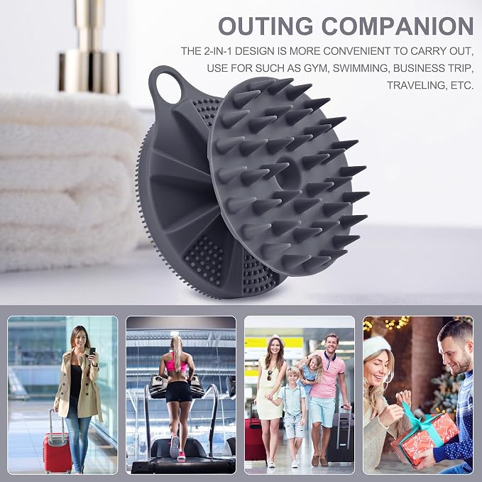 INNERNEED 2-in-1 Silicone Body Scrubber and Scalp Massager Shampoo Brush - Image 4