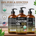 Organic Castor Oil in Glass Bottle – 16 Oz Cold Pressed & Hexane-Free – USDA - Image 3