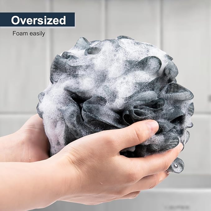 MTDLYICE Loofah Sponge XXL-100g 4 Pack, Bath Sponge Soft Mesh Shower Puff Loofah - Image 2