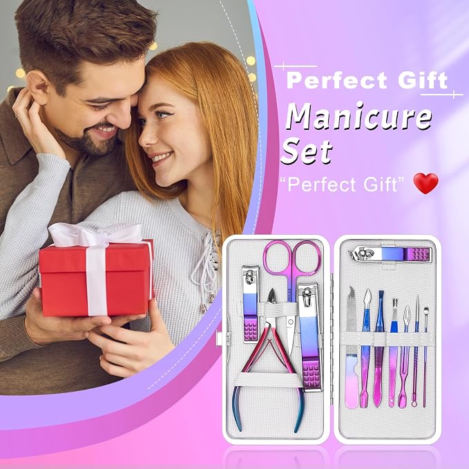 CGBE 12Pcs Manicure Set Nail Clippers Pedicure Kit Men Women Grooming kit - Image 8