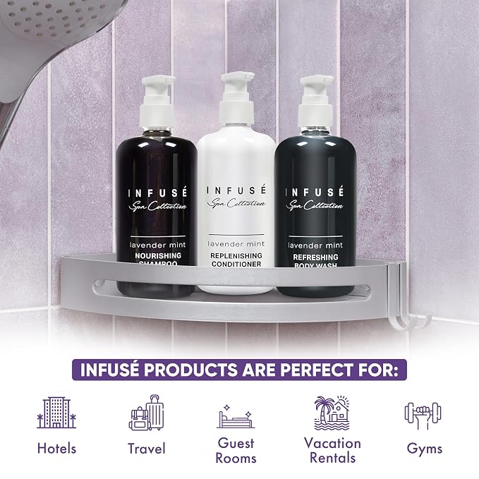 1-Shoppe Infuse Lavender Mint Spa Collection Amenities Set | 10.14 oz Pumps | - Image 3