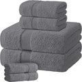 Gray Bath Towel Set of 6 by WhiteClassic