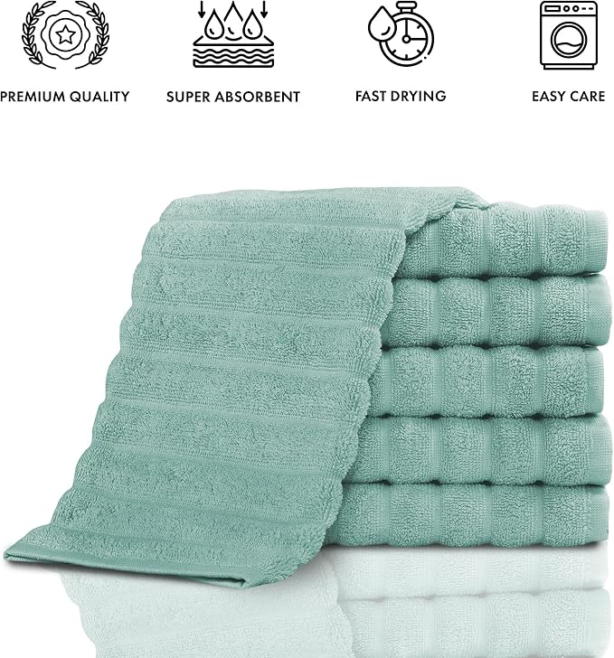 Classic Turkish Towels CTT Luxurious 100% Turkish Cotton Washcloths 6 Pack - Image 4