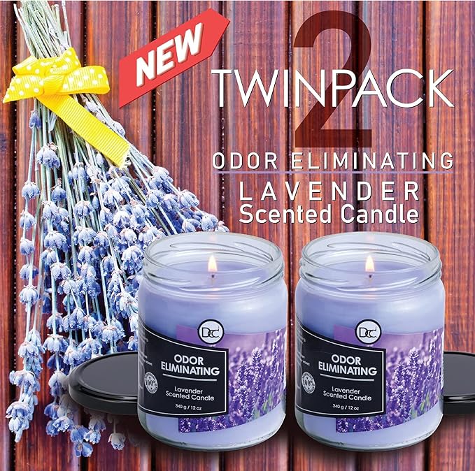 Lavender 2 Pack Odor Eliminating Highly Fragranced Candle - Image 4
