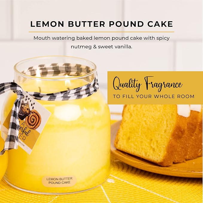 A Cheerful Giver — Lemon Butter Pound Cake - 34oz Papa Scented Candle Jar - - Image 2