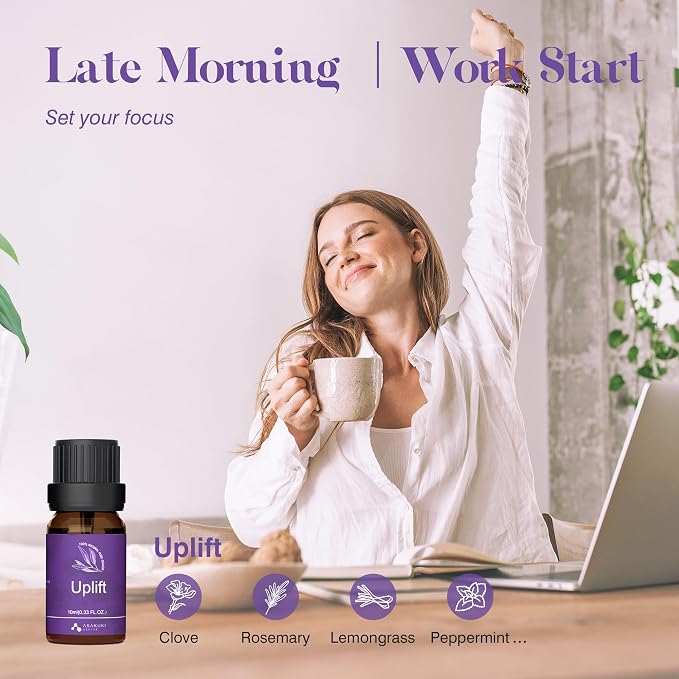 ASAKUKI Essential Oils for Diffuser –6 Mood Essential Oil Blends for Morning to - Image 4