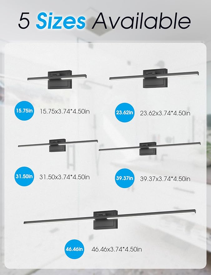 VOLISUN Bathroom Vanity Light 39.4 inch, 5CCT Dimmable, 34W LED Bathroom Light - Image 8