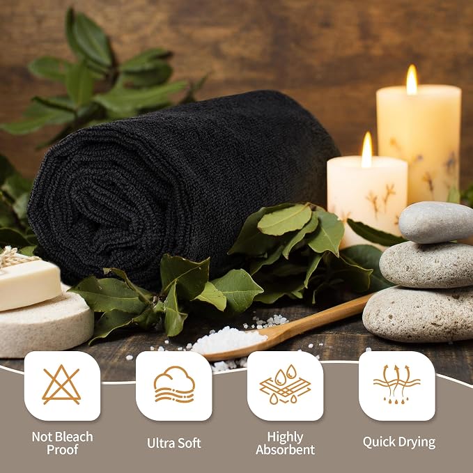 FIXSMITH Salon Towels 24 Pack, Quick Dry Gym Towels, Spa Face Towel, Absorbent - Image 5