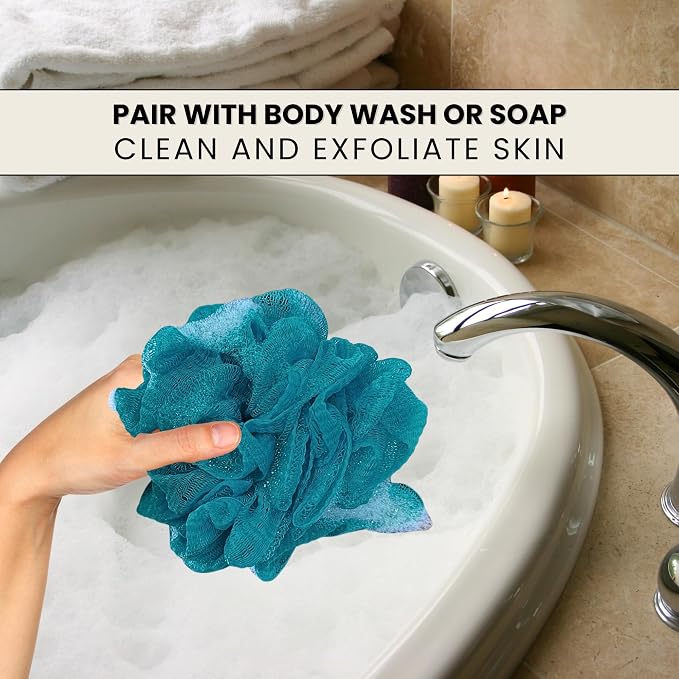 Large Bath Sponge Pack of 3 – Gentle Exfoliation Loofahs - Image 6