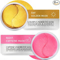 Under Eye Patches Kit: 120 Pcs Rosy Caffeine & 24K Gold Gel Eye Mask by ENASKINNATURALS