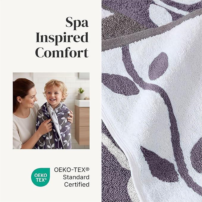 Modern Threads Natural Vine 6-Piece 100% Cotton Towel Set – Yarn Dyed Jacquard - Image 4