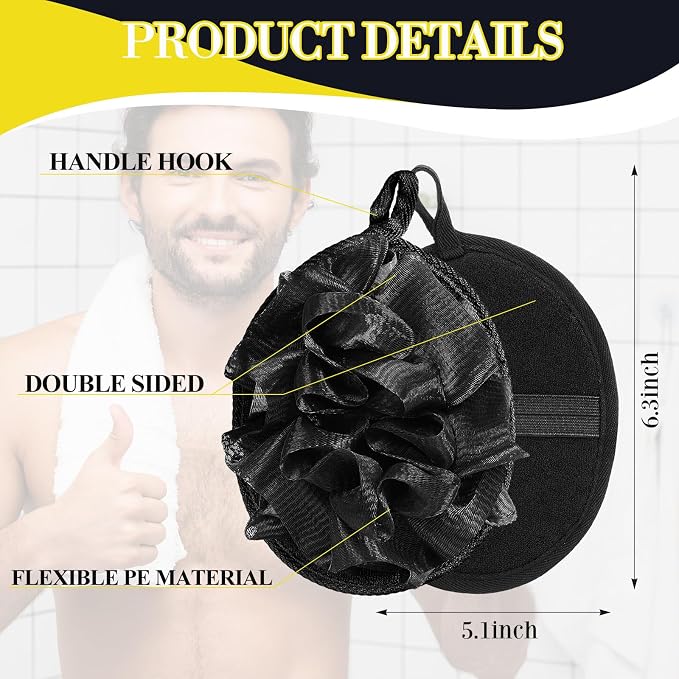 Boao 6 Pcs Bath Shower Pouf Sponge Mesh Pouf Shower Ball Exfoliating Body - Image 2