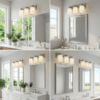 3-Light Bathroom Light Fixture, Brushed Nickel Modern Vanity Light - Image 8