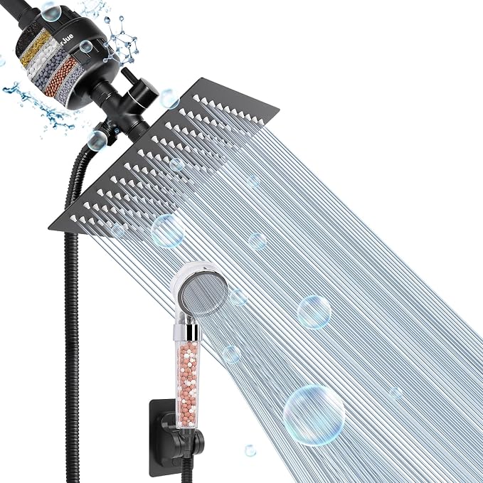 HarJue Filter Shower Head, High Pressure 8 Inch Rainfull by HOME