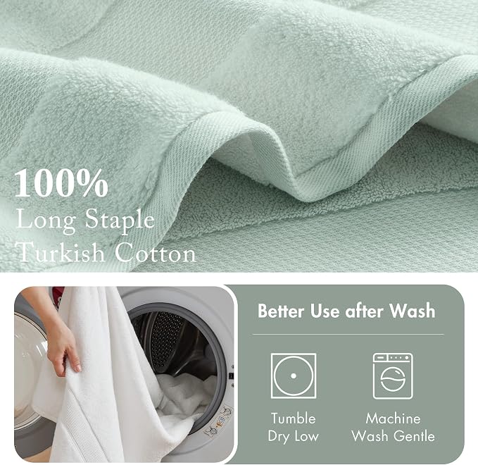 Madison Park Turkish 100% Cotton 600Gsm Luxury Premium Thick Soft Absorbent - Image 5