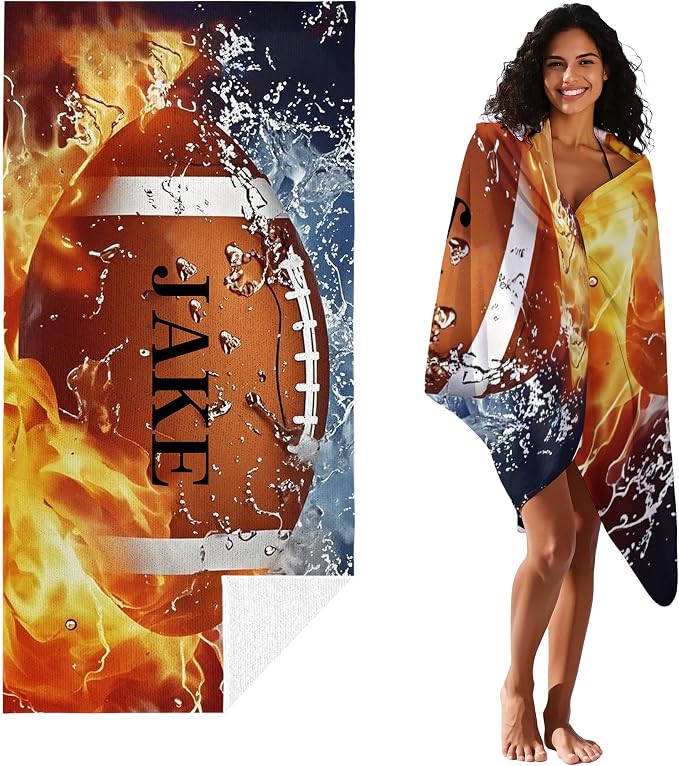 Personalized Beach Towel With Name, Custom Beach Towel with Text, Customized - Image 2