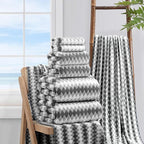 8 Piece Bathroom Towel Set Dark Grey|2 Oversized Large Bath Towels Sheet - Image 5