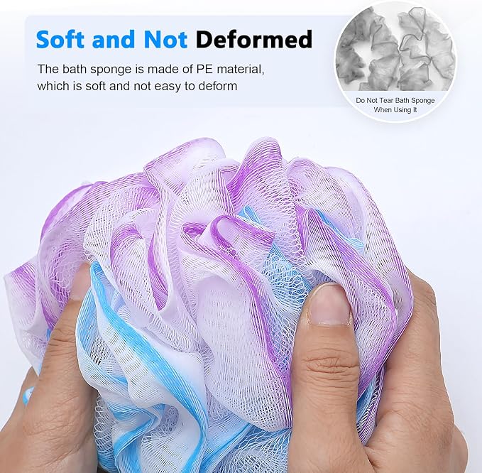 Loofah on a Stick PE Soft Mesh Luffa - Image 2