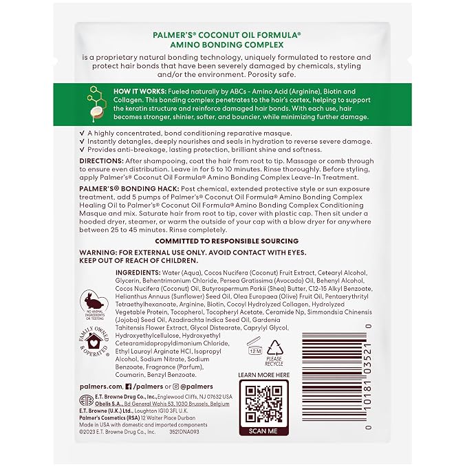 Palmer's Amino Bonding Complex Hair Mask, Intense Conditioning Masque Pack - Image 9