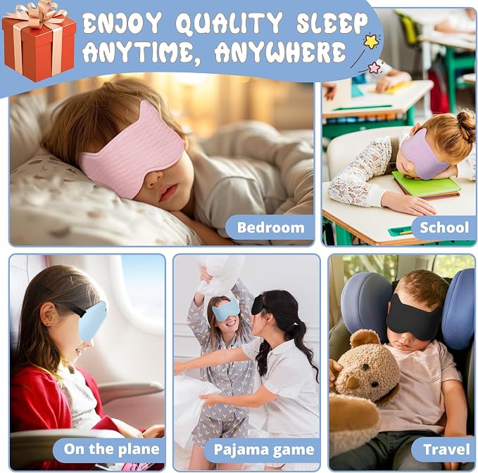 Kids Sleep Mask Eye Mask: 3D Contoured Cup Sleeping Masks, Blindfold - Image 7