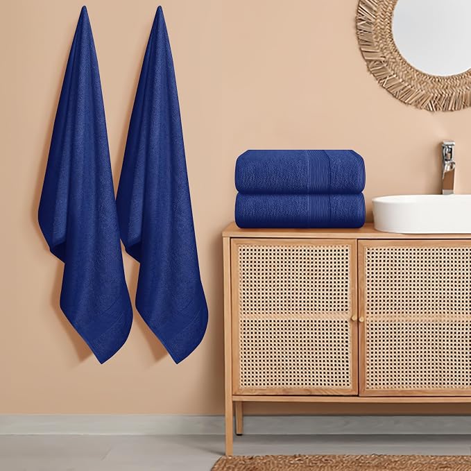 Belizzi Home 4 Pack Bath Towel Set 27x54, 100% Ring Spun Cotton, Ultra Soft - Image 3