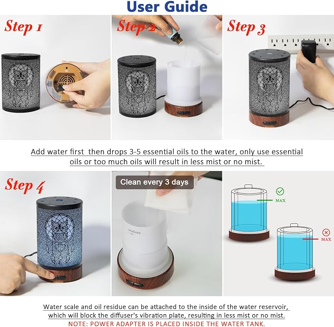 EQUSUPRO Essential Oil Diffuser 150ml Metal Aromatherapy Oil Diffuser - Image 7