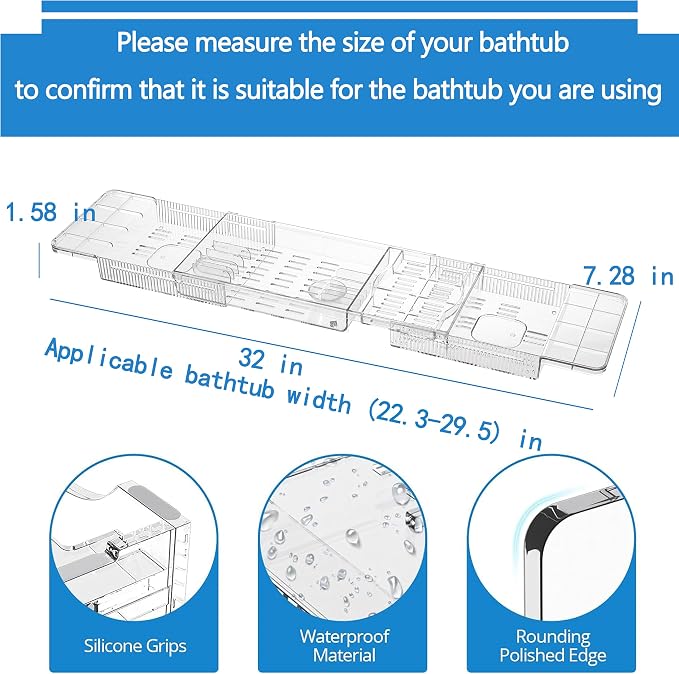 Expandable Bathtub Tray, Luxury Bathtub & Bathroom Accessories - Image 2