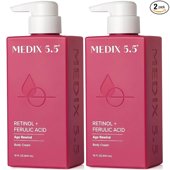 Medix 5.5 Retinol Body Lotion Firming Moisturizer | Crepey Skincare Treatment | by Medix55