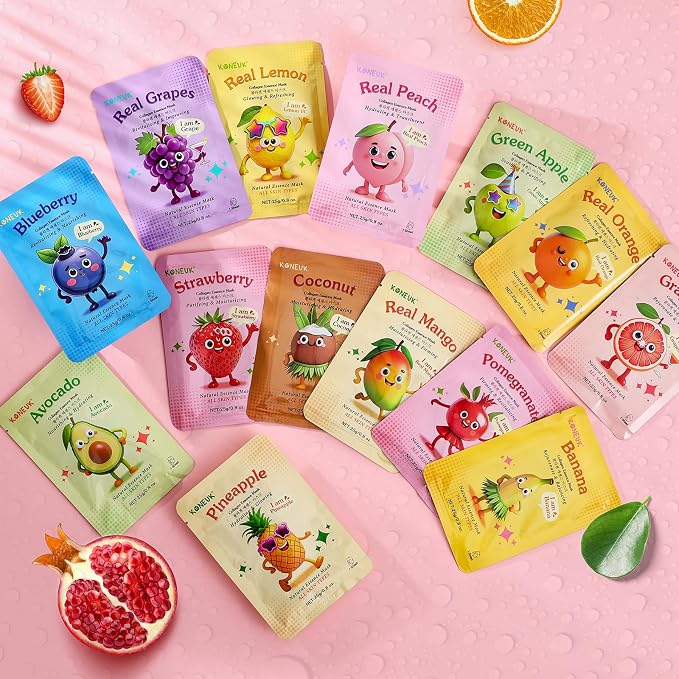 14 Pack Fruit Face Masks Skincare - Image 7