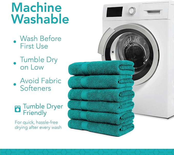 Pleasant Home Bath Towels Set of 6 100% Cotton, 515 GSM | Lightweight, Soft & - Image 5