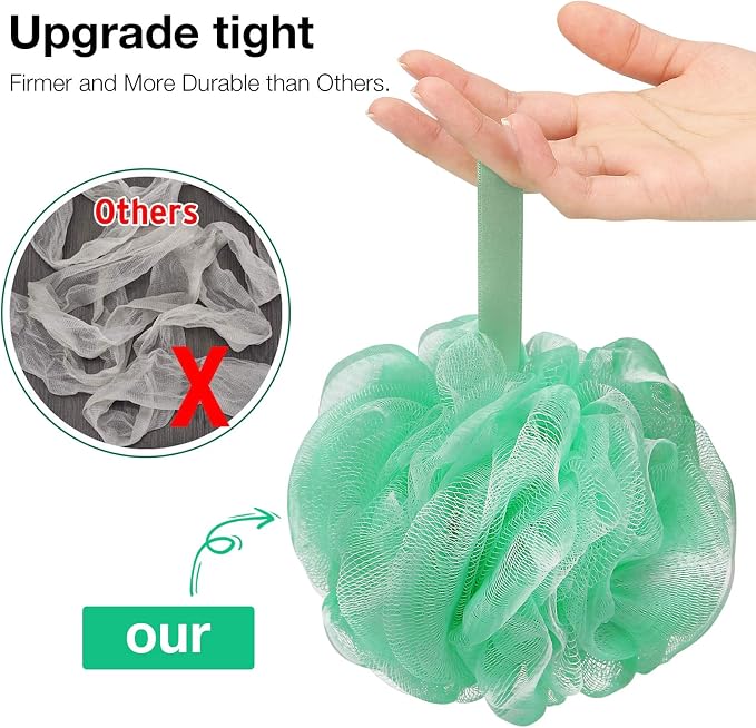 DadyMart Bath Shower Loofah Sponge 60g Bath Mesh Pouf Shower Ball Body Scrubber - Image 3