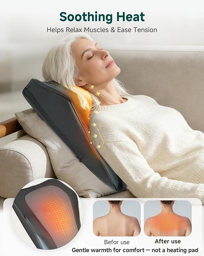 Snailax Back Massager for Back Pain Deep Tissue, Shiatsu Neck Back Massager - Image 4