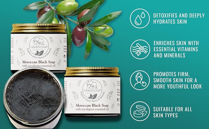 Natural Elephant Premium Kessa Hammam Glove and Moroccan Black Soap - Image 8
