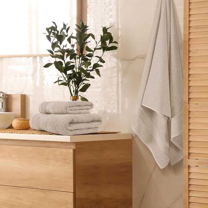 Belizzi Home Ultra Soft 3 Pack Cotton Towel Set, Contains a Bath Towel 28x55 - Image 2