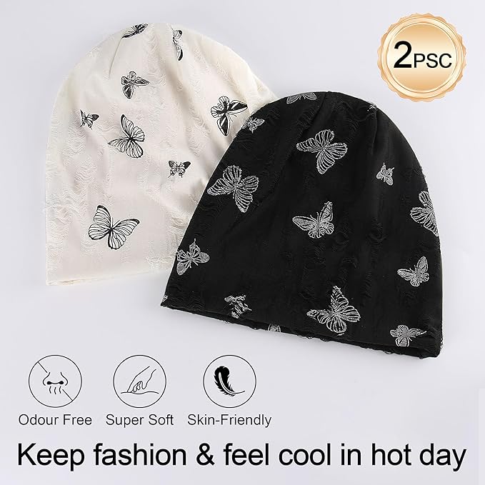 Women's Summer Beanie for Men Hat Boho Hats Adult Dwarf Hats Chemo Cap Cancer - Image 2