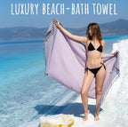 RRay Silver Turkish Beach Towel – 100% Turkish Cotton 40"x71" Quick Dry - Image 2