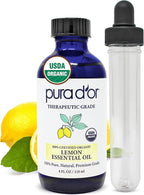PURA D'OR Organic Lemon Essential Oil USDA Certified 100% Pure & Natural by PURADOR