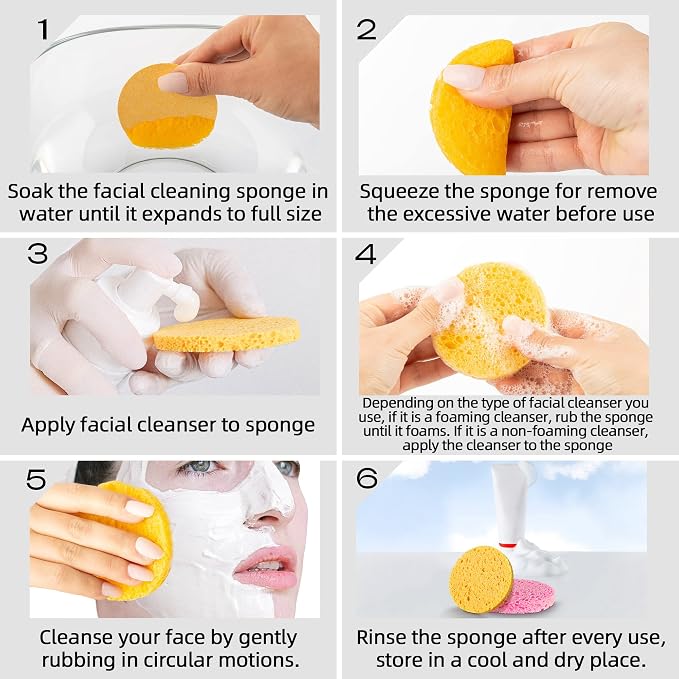 120-Count Compressed Facial Sponges|Kickleen 100% Natural Cellulose Cosmetic - Image 6