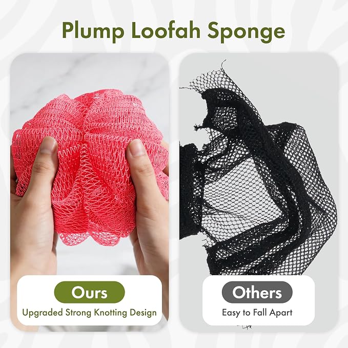 Bathway Loofah Bath Sponge, 2 Pack African Net Sponge Authentic, Exfoliating - Image 4