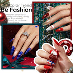 modelones Christmas Gel Nail Polish Set, Winter Cat Eye Red Dark Green Blue - Image 3