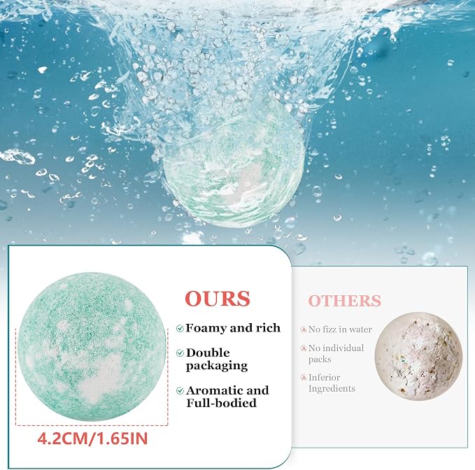 Bath Bombs for Women Gift Set, Handmade Bubble Bath & Fizzy, for Bubble Bath Spa - Image 4
